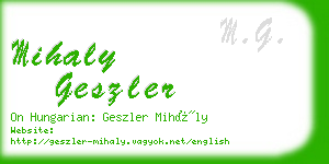 mihaly geszler business card